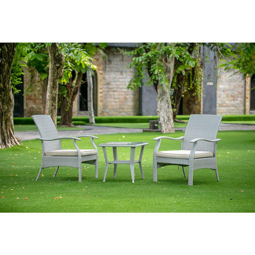 Wicker Patio Set Natural Linen, DTL3C03A