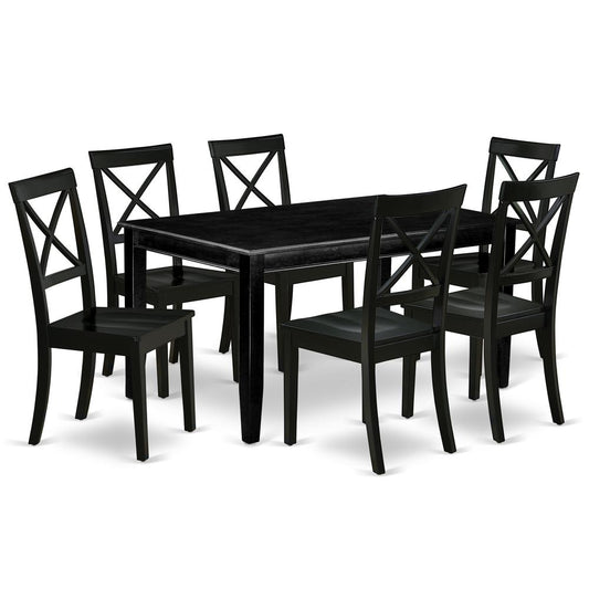 Dining Room Set Black, DUBO7-BLK-W