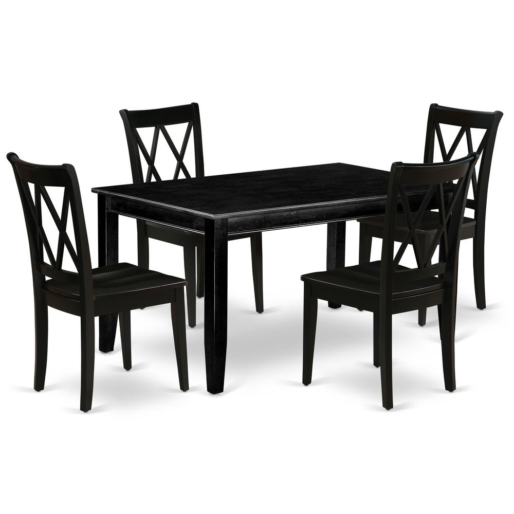 Dining Room Set Black, DUCL5-BLK-W