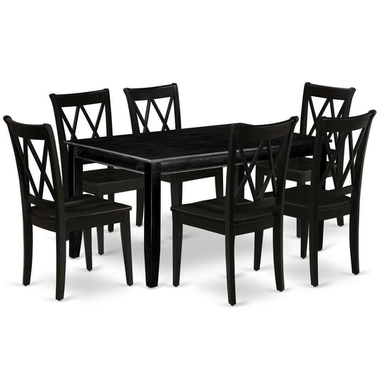 Dining Room Set Black, DUCL7-BLK-W