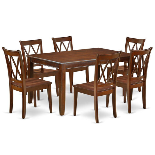 Dining Room Set Mahogany, DUCL7-MAH-W