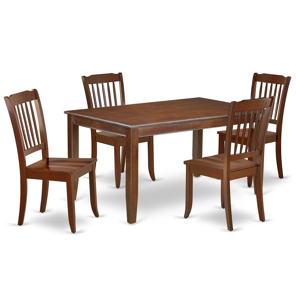 Dining Room Set Mahogany, DUDA5-MAH-W