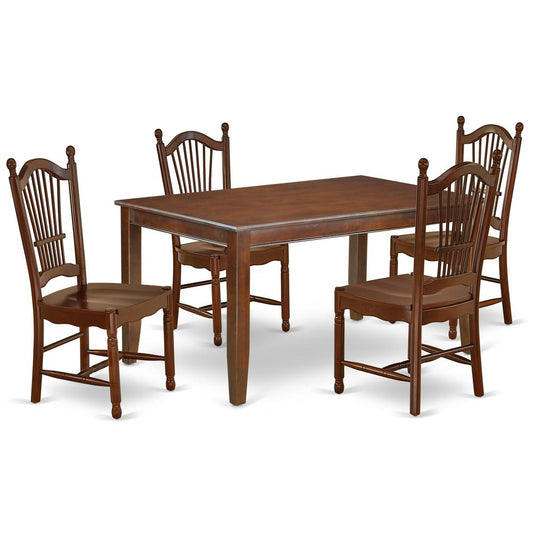 Dining Room Set Mahogany, DUDO5-MAH-W