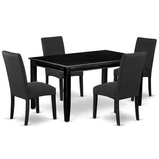 Dining Room Set Black, DUDR5-BLK-24