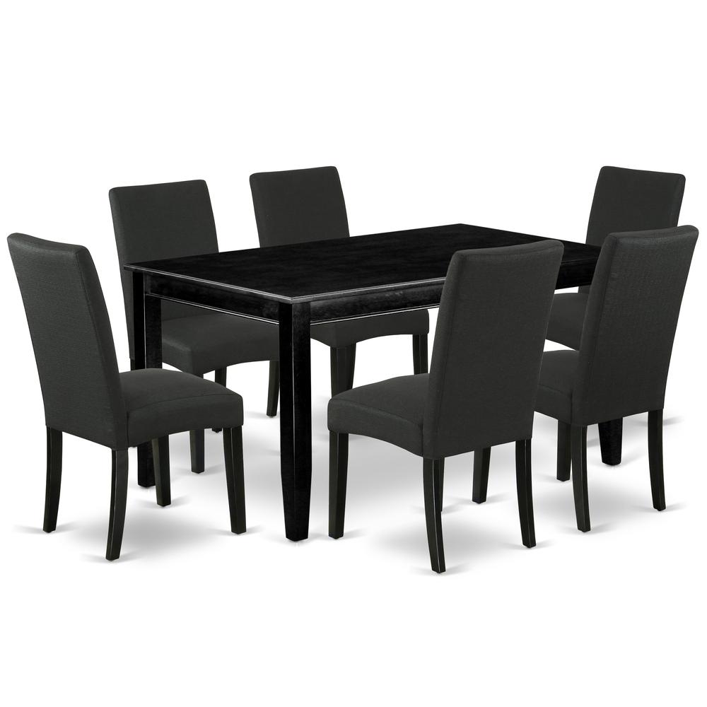 Dining Room Set Black, DUDR7-BLK-24