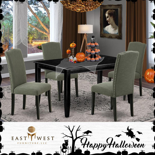 Dining Room Set Black, DUEN5-BLK-20