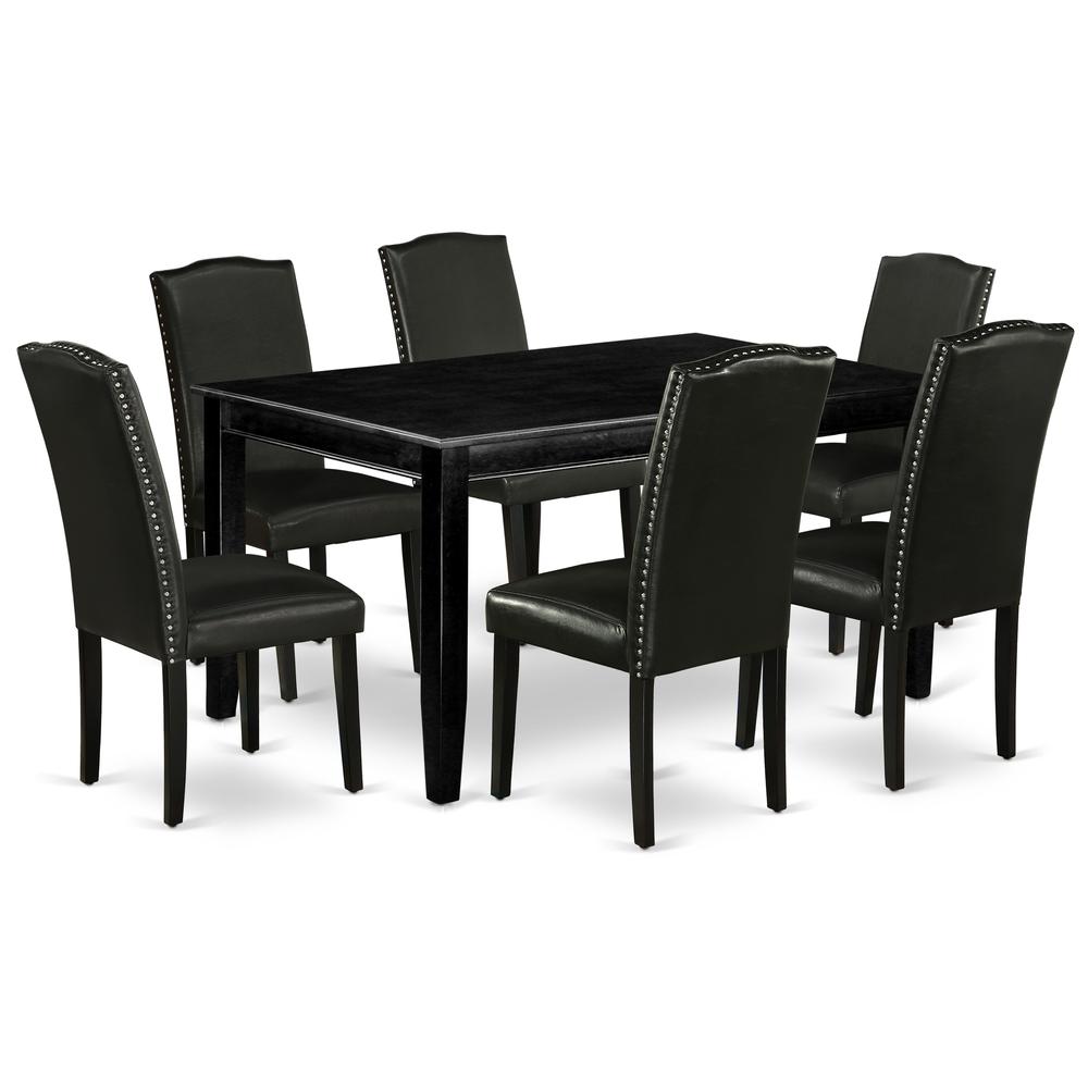 Dining Room Set Black, DUEN7-BLK-69