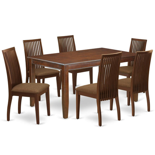 Dining Room Set Mahogany, DUIP7-MAH-C