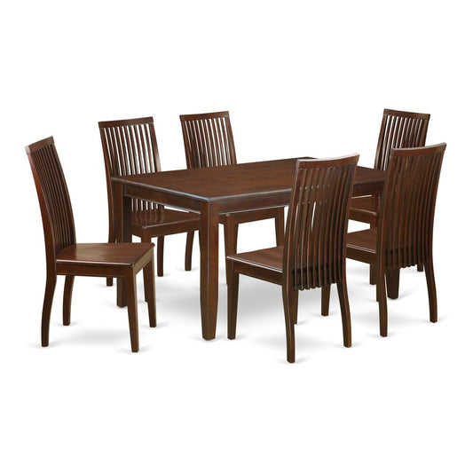 Dining Room Set Mahogany, DUIP7-MAH-W