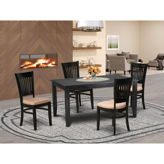 Dining Table- Dining Chairs, DUVA5-BLK-C