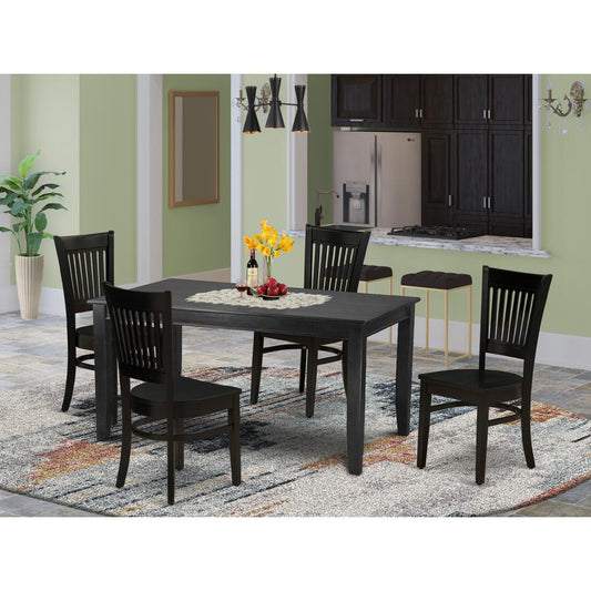 Dining Table- Dining Chairs, DUVA5-BLK-W