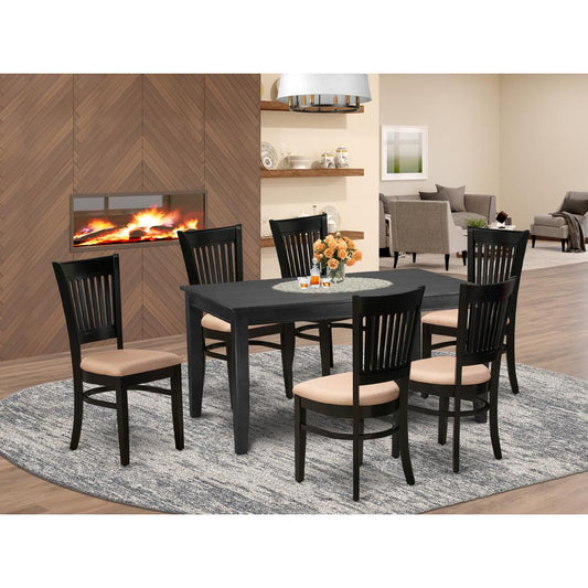 Dining Table- Dining Chairs, DUVA7-BLK-C