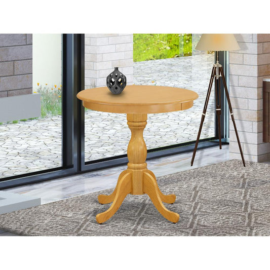 EST-OAK-TP East West Furniture Beautiful Small Table with Oak Color Table Top Surface and Asian Wood Small Dining Table Wooden Legs - Oak Finish