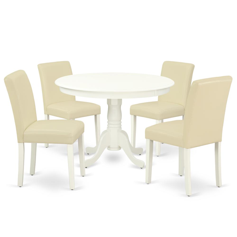 Dining Room Set Linen White, HLAB5-LWH-64