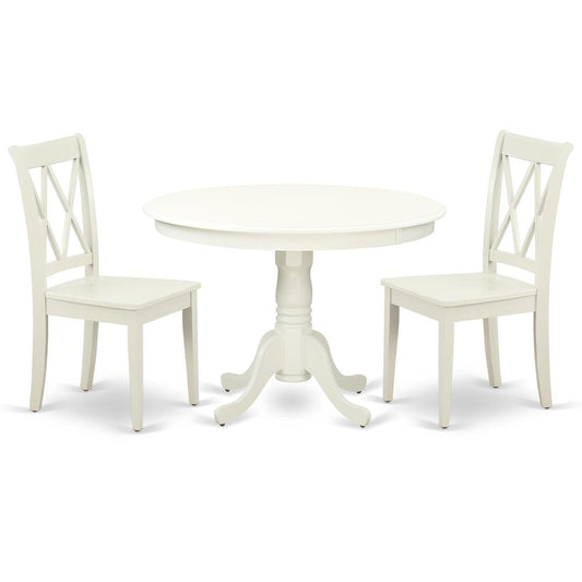 Dining Room Set Linen White, HLCL3-LWH-W