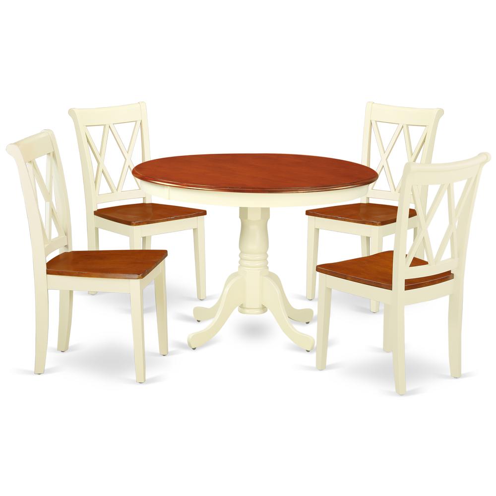 Dining Room Set Buttermilk & Cherry, HLCL5-BMK-W