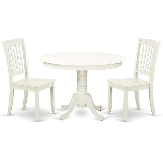 Dining Room Set Linen White, HLDA3-LWH-W