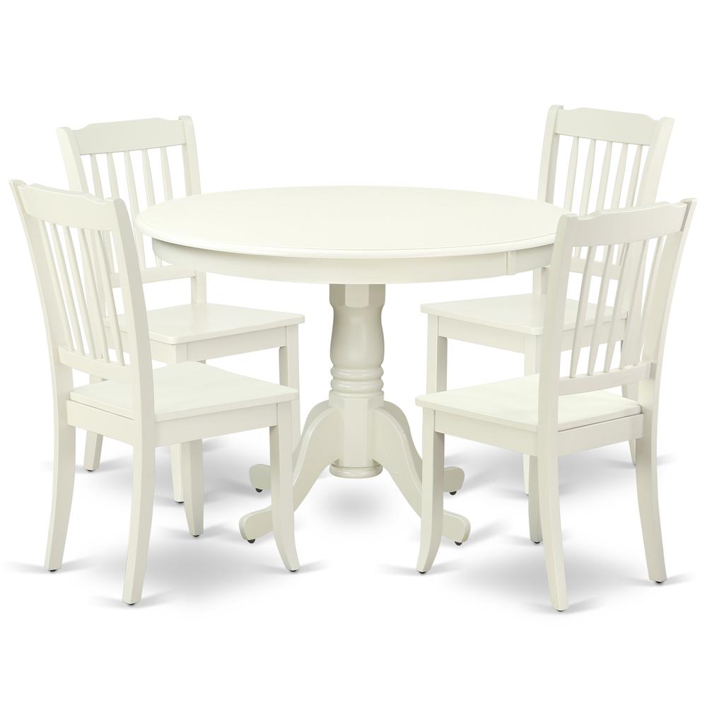 Dining Room Set Linen White, HLDA5-LWH-W