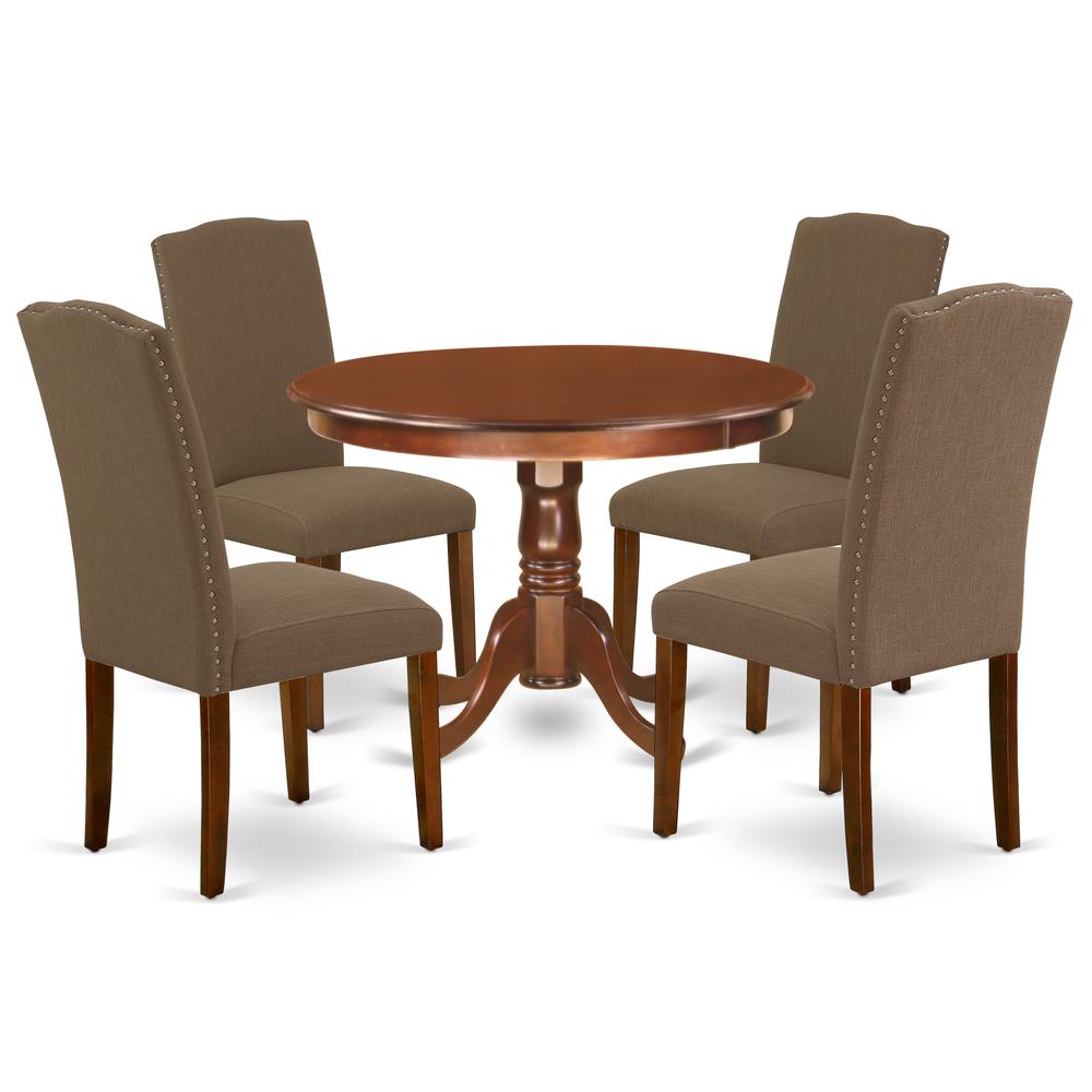 Dining Room Set Mahogany, HLEN5-MAH-18