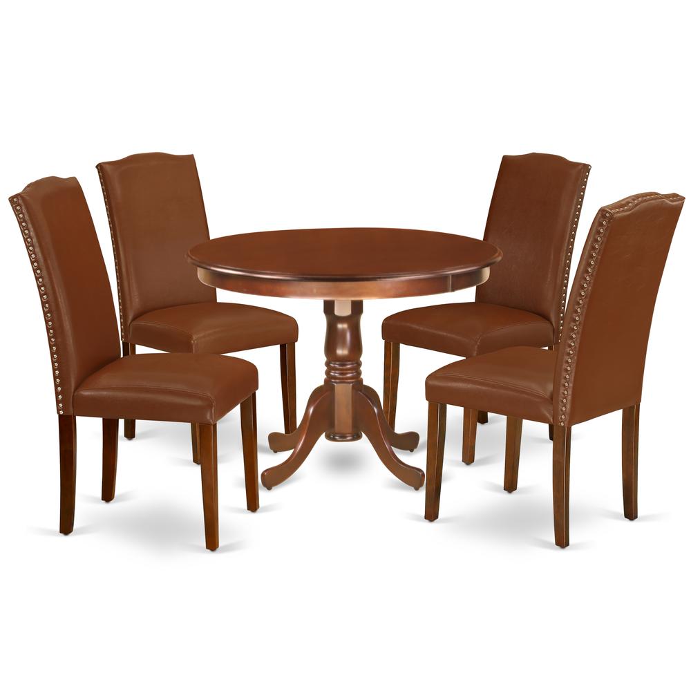 Dining Room Set Mahogany, HLEN5-MAH-66