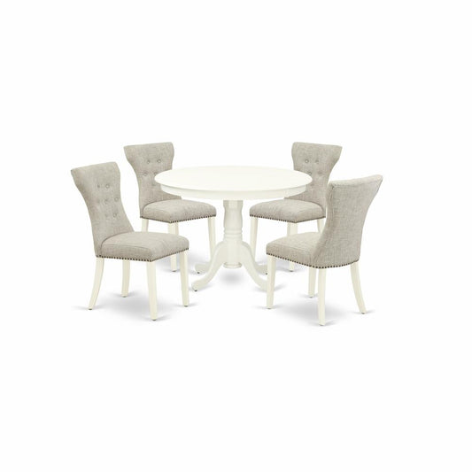 Dining Room Set Linen White, HLGA5-LWH-35