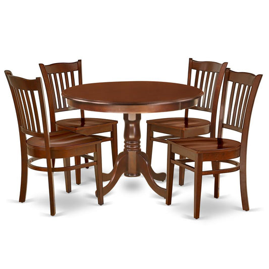 Dining Room Set Mahogany, HLGR5-MAH-W