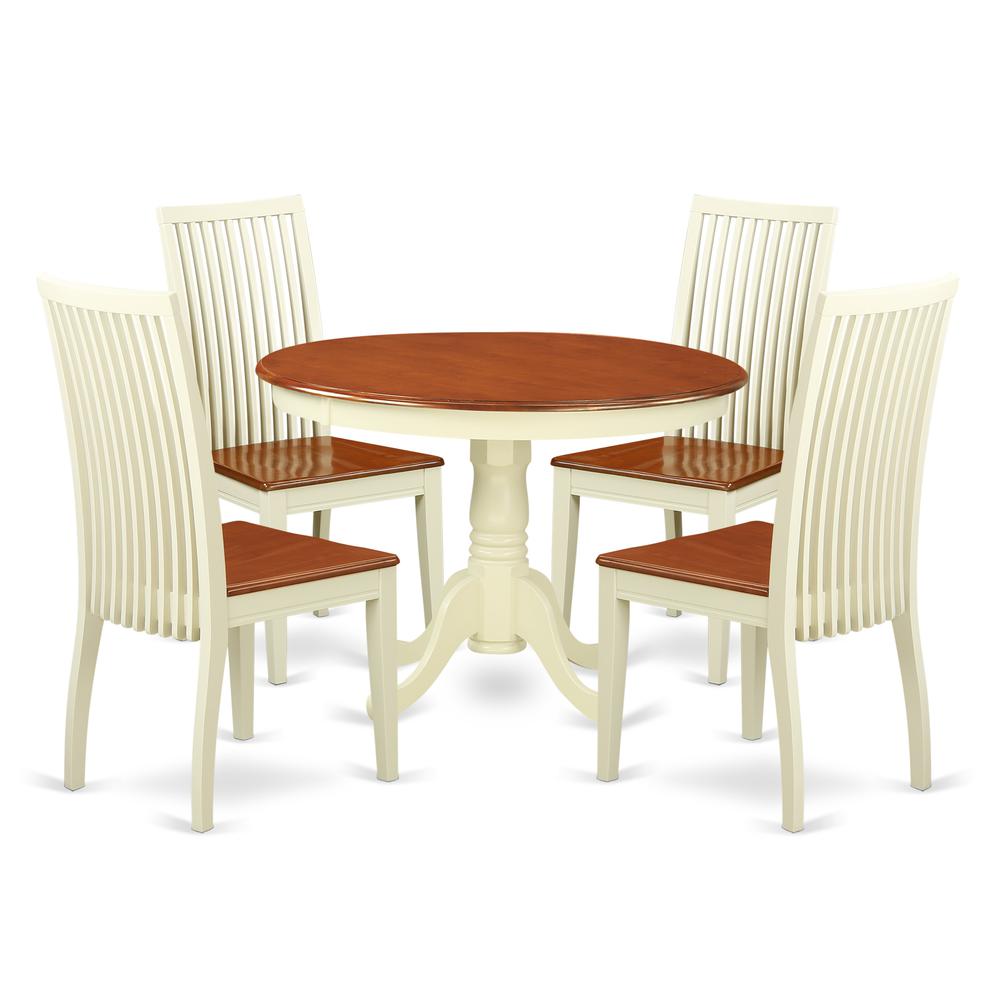 Dining Room Set Buttermilk & Cherry, HLIP5-BMK-W