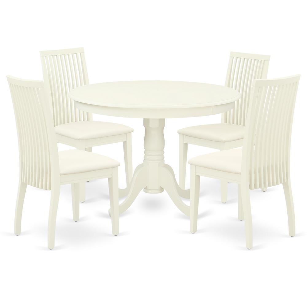 Dining Room Set Linen White, HLIP5-LWH-C