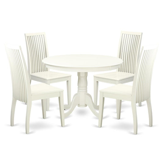 Dining Room Set Linen White, HLIP5-LWH-W