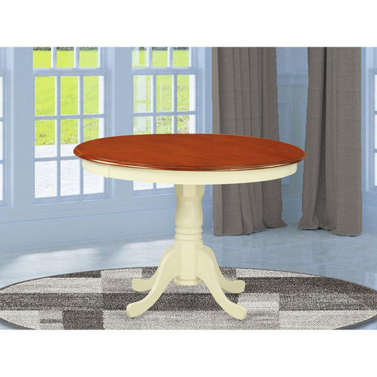 Hartland  Table  42"  diameter  Round    Table  -Buttermilk  and  Cherry  Finish