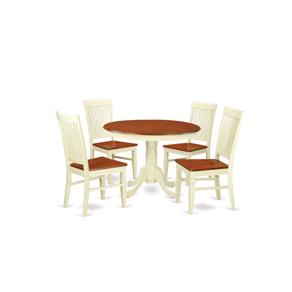 Dining Room Set Buttermilk & Cherry, HLWE5-BMK-W