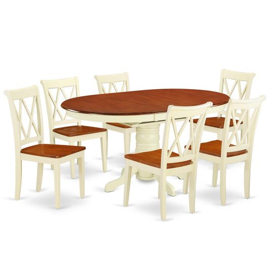 Dining Room Set Buttermilk & Cherry, KECL7-BMK-W