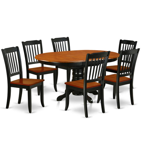 Dining Room Set Black & Cherry, KEDA7-BCH-W