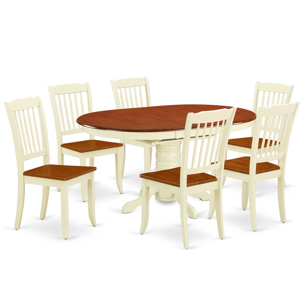 Dining Room Set Buttermilk & Cherry, KEDA7-BMK-W