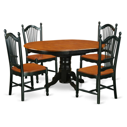 Dining Room Set Black & Cherry, KEDO5-BCH-W