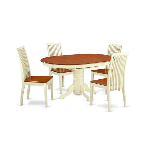 Dining Room Set Buttermilk & Cherry, KEIP5-BMK-W