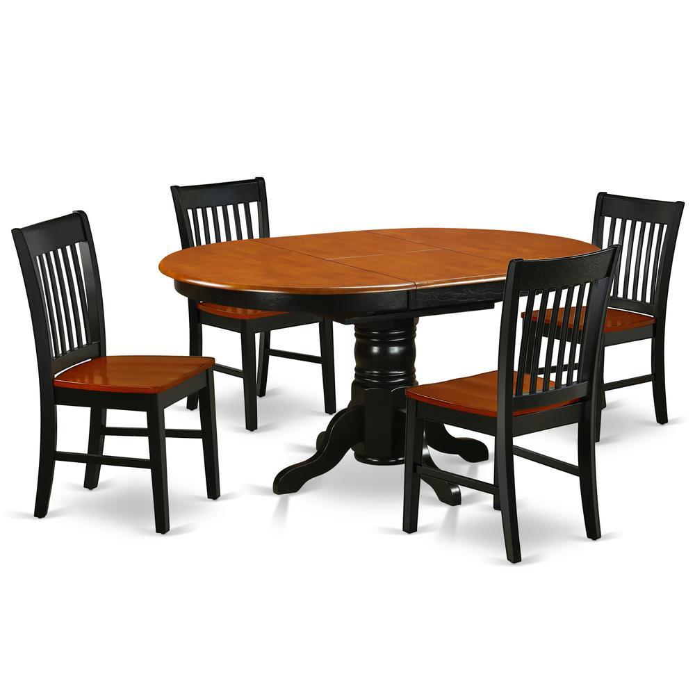 Dining Room Set Black & Cherry, KENO5-BCH-W