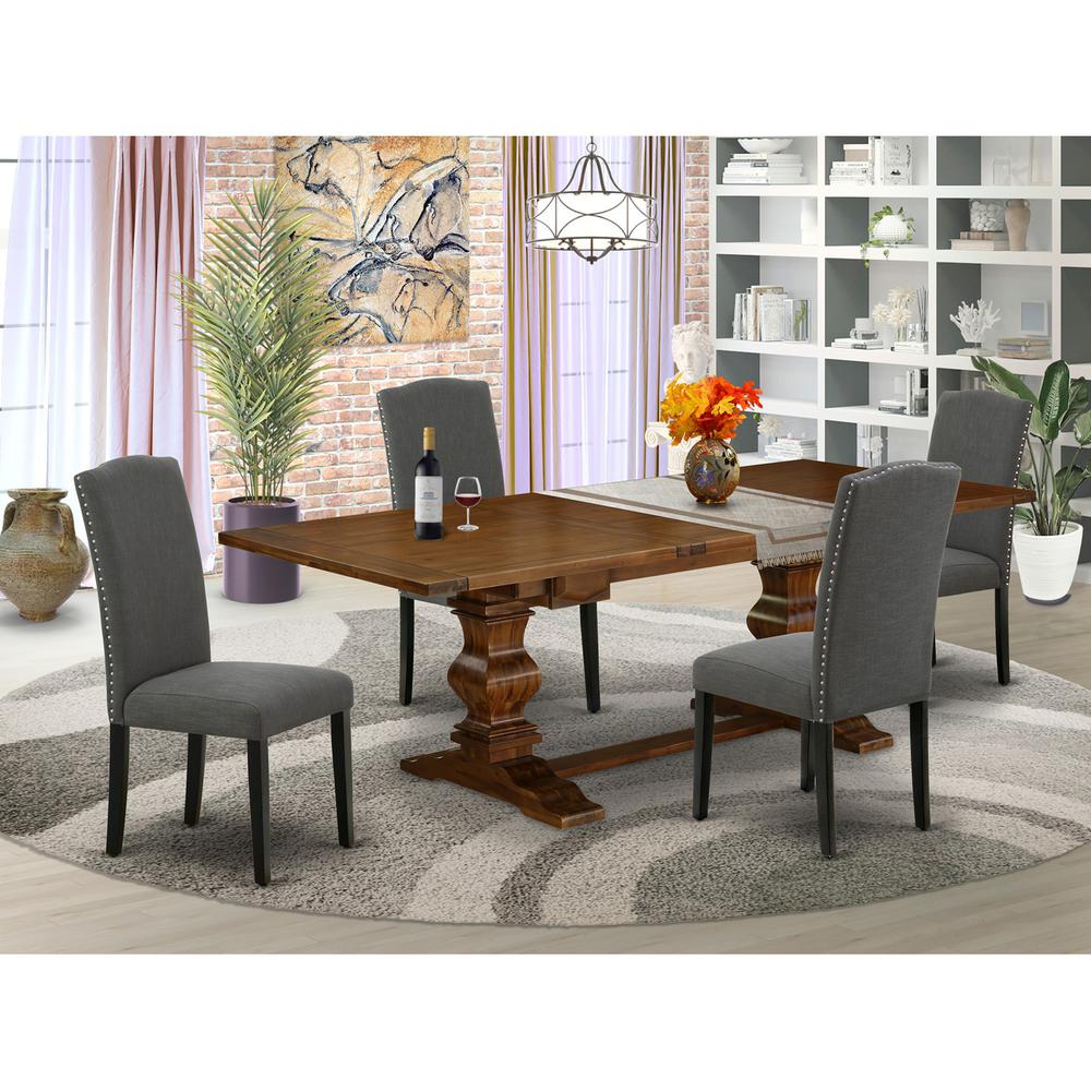 Table Top- Table Pedestal Parson Chairs, LAEN5-81-20