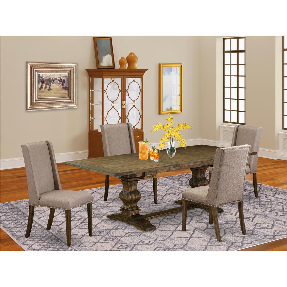 Table Top- Table Pedestal Parson Chairs, LAFL5-77-16