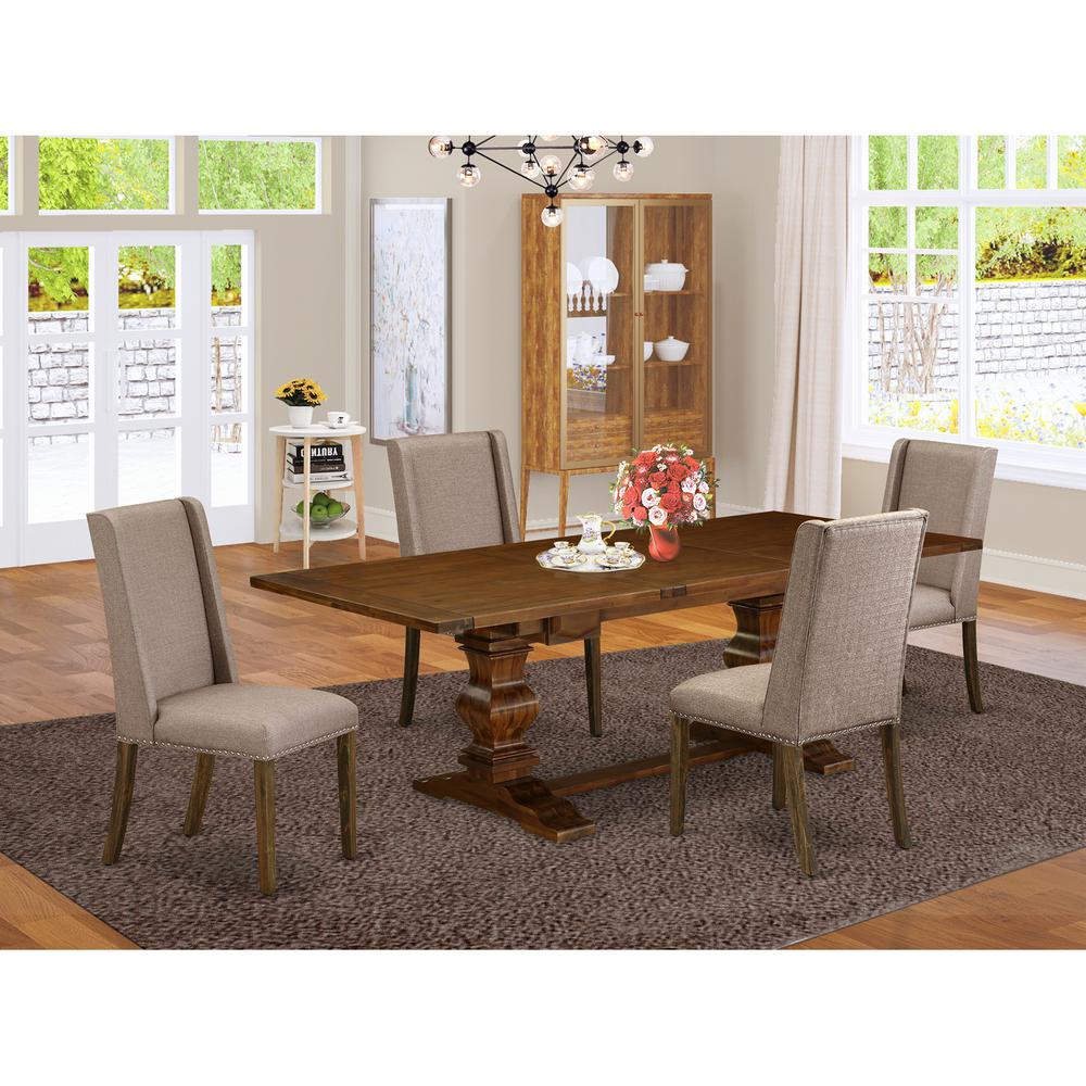 Table Top- Table Pedestal Parson Chairs, LAFL5-87-16