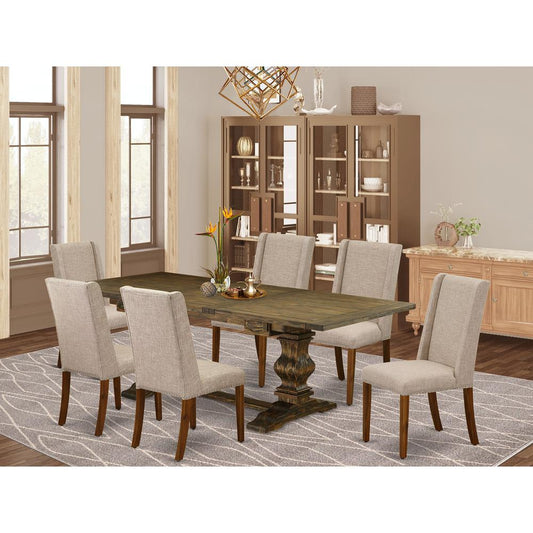 Table Top- Table Pedestal Parson Chairs, LAFL7-78-04