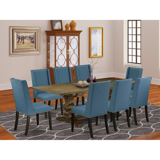 Table Top- Table Pedestal Parson Chairs, LAFL9-71-21