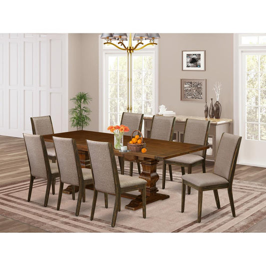 Table Top- Table Pedestal Parson Chairs, LALA9-87-16