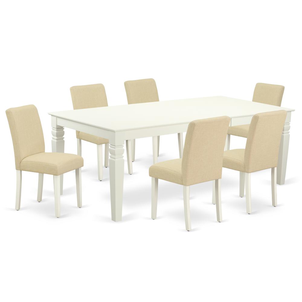 Dining Room Set Linen White, LGAB7-LWH-02