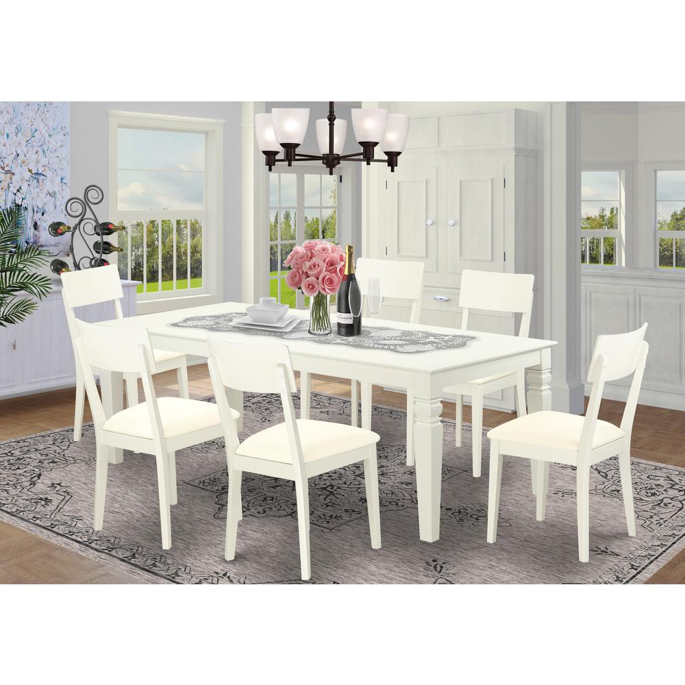 Dining Room Set Linen White, LGAD7-LWH-LC