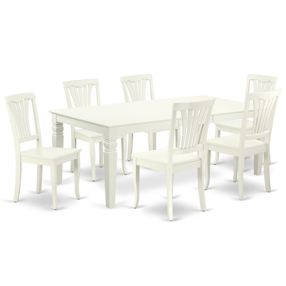 Dining Room Set Linen White, LGAV7-LWH-W