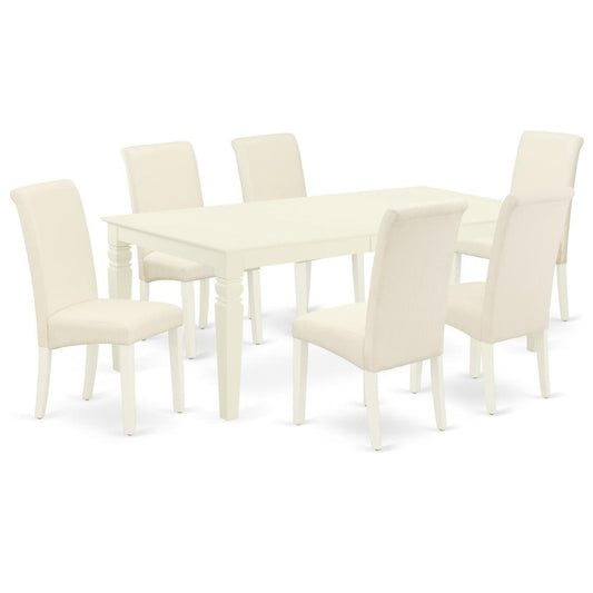 Dining Room Set Linen White, LGBA7-LWH-01