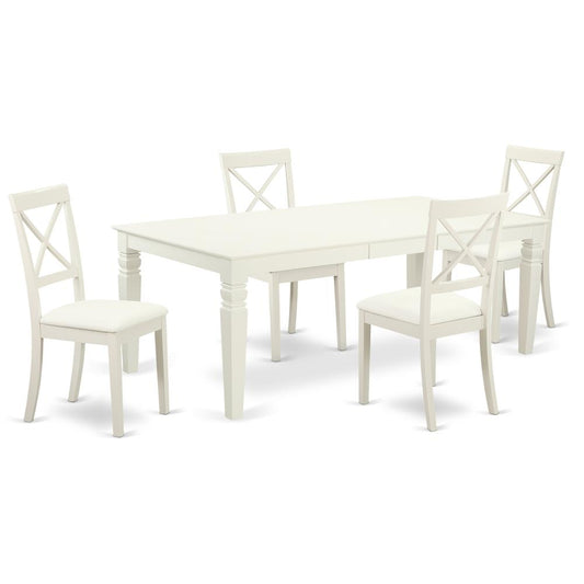 Dining Room Set Linen White, LGBO5-LWH-LC