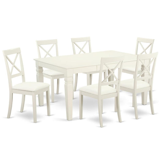 Dining Room Set Linen White, LGBO7-LWH-LC