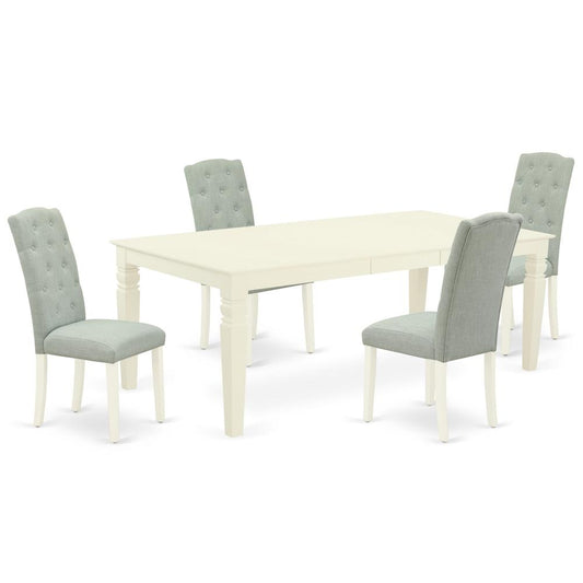 Dining Room Set Linen White, LGCE5-LWH-15